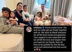 小女儿首次出镜👶C罗晒全家福感谢支持:我们家感受到爱和尊重